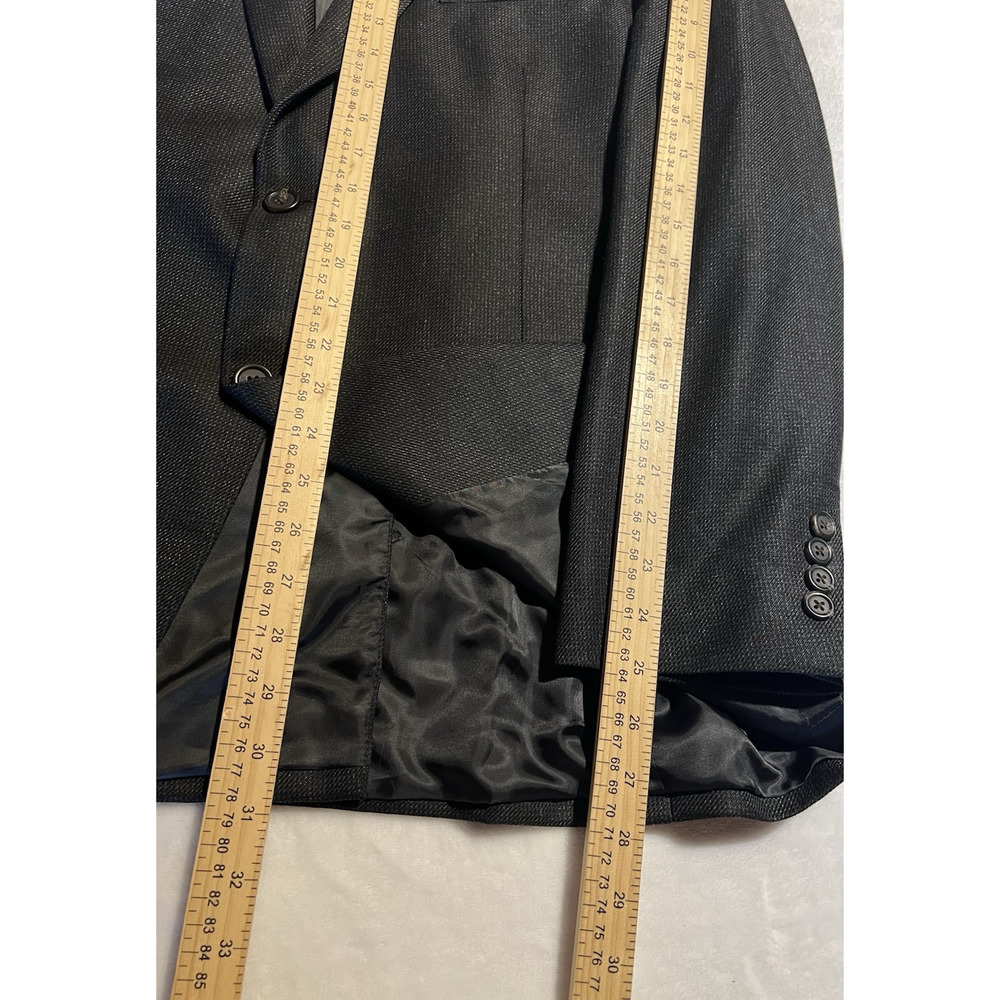 NWOT Chaps Ralph Lauren Men 44R Gray Waffle Texture Flannel Finish Blazer Jacket - Picture 15 of 16